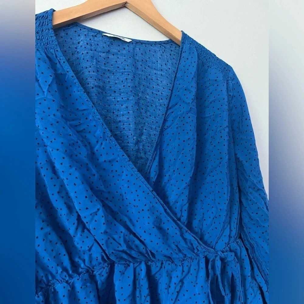 Penningtons Long Sleeve Blouse | Blue Polka Dots | Size X - Picture 2 of 7